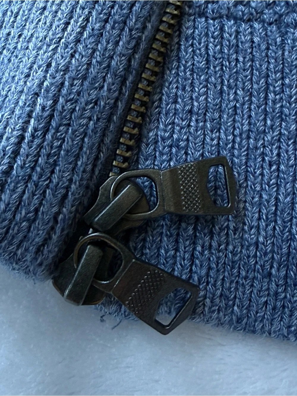 Banana Republic Slate Blue Textured Zip Cardigan